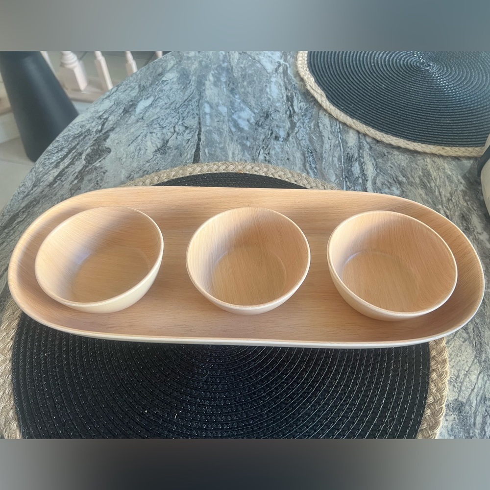 Room Essentials Natural Bamboo Serving Set